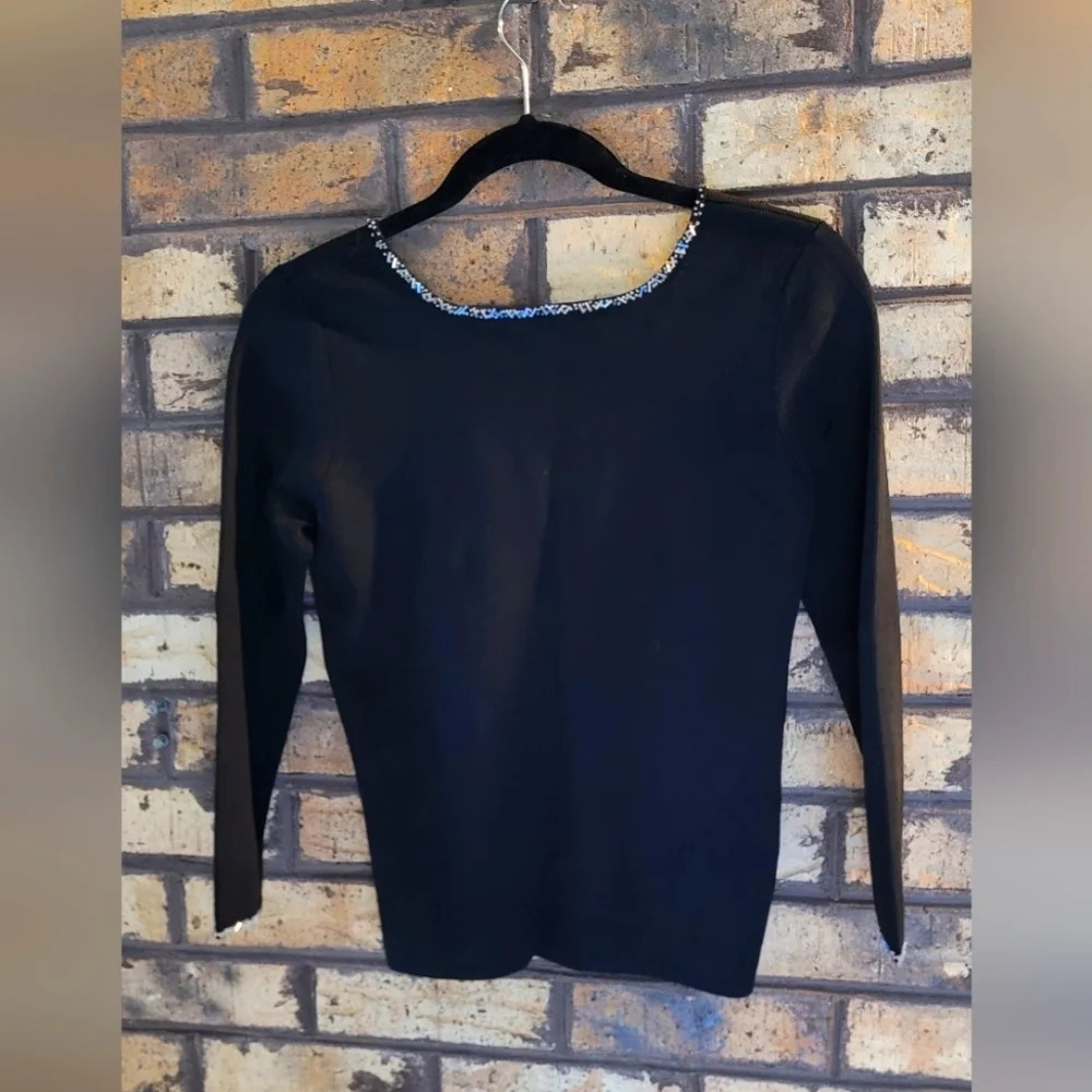 NWT Sigrid Olsen beaded black top - Picture 4 of 7